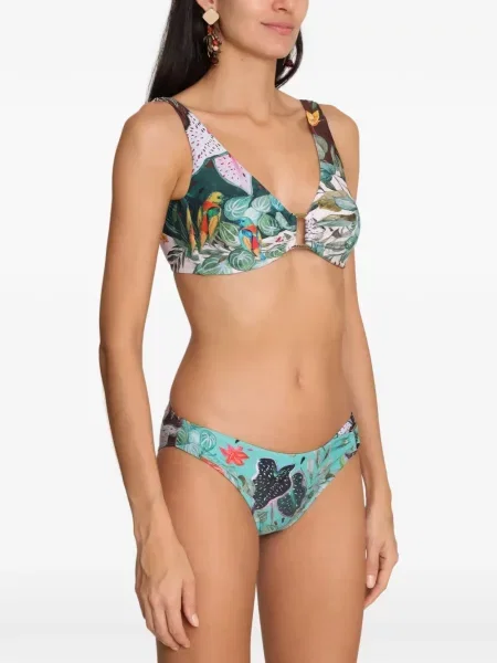 Bikini Amir Slama cu imagine cu imprimeu tropical verde