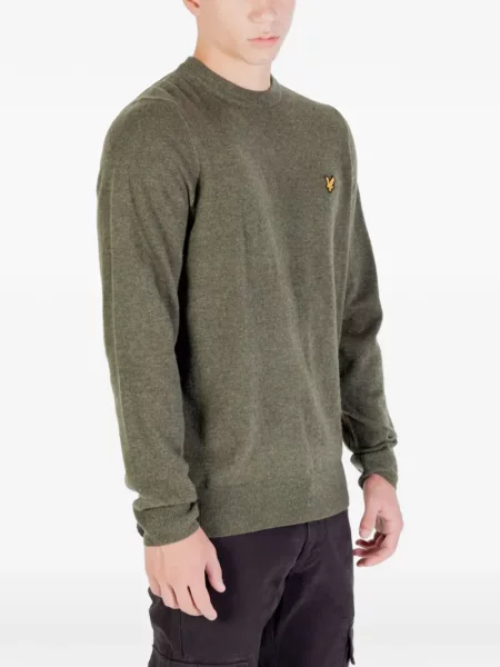 Pulover Lyle & Scott cu autograf verde