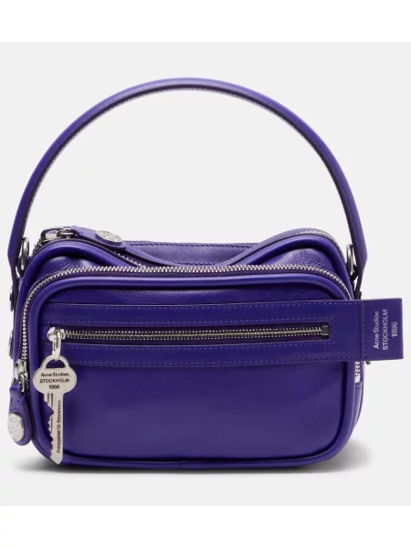 Geanta de piele Acne Studios din piele violet