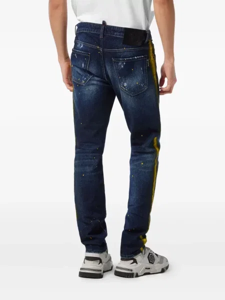 Blugi Philipp Plein cu dungi albastru