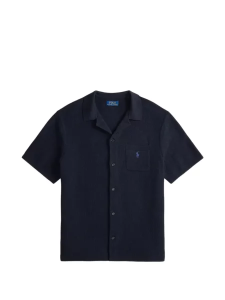 Lung cămașă Polo Ralph Lauren cu broderie de catifea cord violet