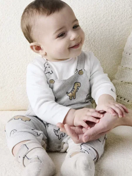 Mayoral Newborn kombinezon za bebe s pamukom siva