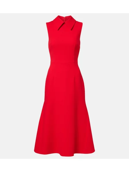 Rochie midi Emilia Wickstead de lână roșu