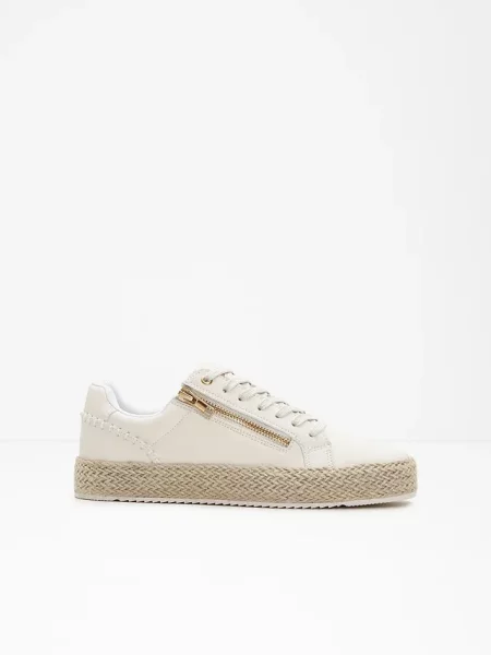 Sneakersy z zamkiem białe