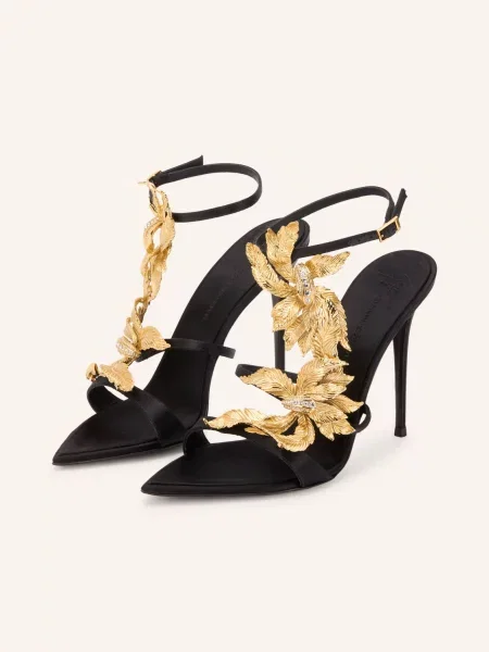 Sandály Giuseppe Zanotti Design s kamínky černé