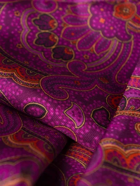 Fular Elizabetta de mătase cu model paisley violet