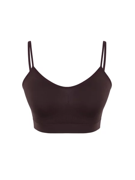 Trendyol Dark Brown Seamless Strappy Knitted Bustier maro