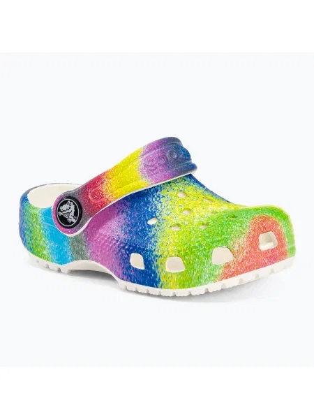Детски джапанки Crocs Classic Spray Dye Clog T white бяло