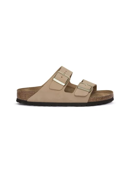 Šľapky Birkenstock z nubuku béžová