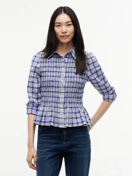 Tommy Jeans Blúzka modrá biela