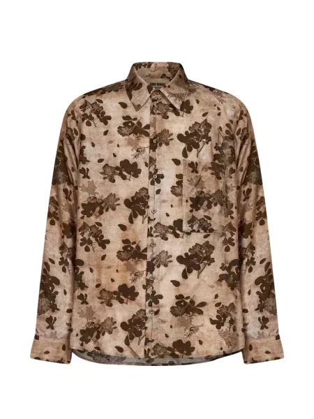 Cămașă Uma Wang cu model floral cu imagine maro
