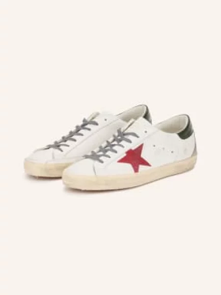 Golden Goose Sneakersy Super-Star / tmavě červená / tmavě zelená bílá