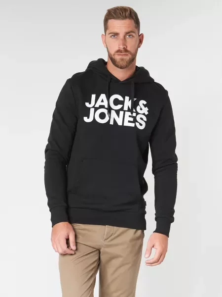Majica Jack & Jones s autogramom crna