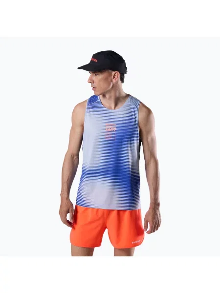 Tricou de alergare pentru bărbați Rossignol Sapa Ultra Tank dazzle blue line fogg albastru