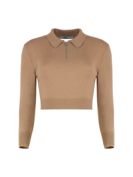 Sweter Prada z nadrukiem brązowy