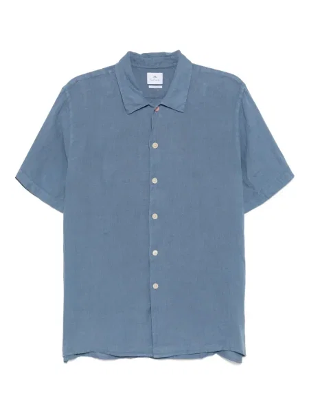 Lněná košile Ps Paul Smith modrá