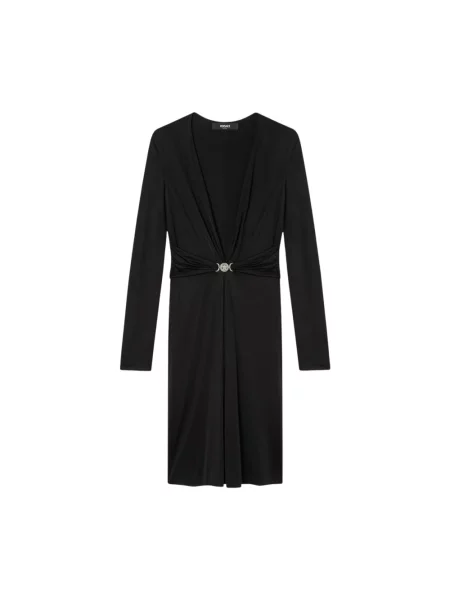 Sukienka koktajlowa Versace garniturowa czarna