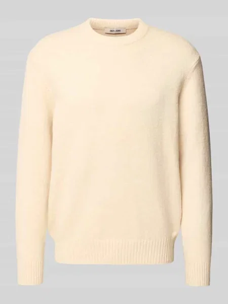 Sweter o kroju relaxed fit z mieszanki bawełny z dodatkiem wełny model ‘JAMES’ Only & Sons biały