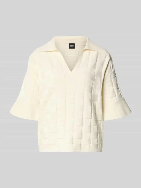 Koszulka polo o kroju regular fit z mieszanki model Fapavero' Boss beżowa