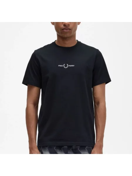 Haftowana koszulka Fred Perry czarna