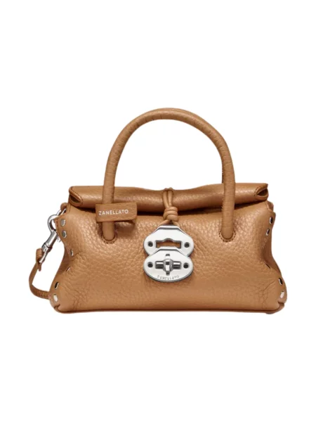 Mała torebka skórzana Zanellato brązowa