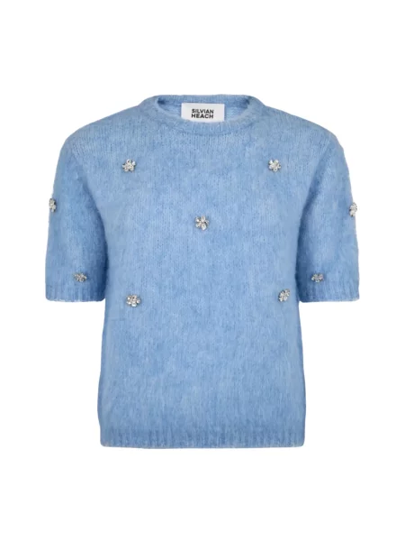 Sweter Silvian Heach wełniany niebieski