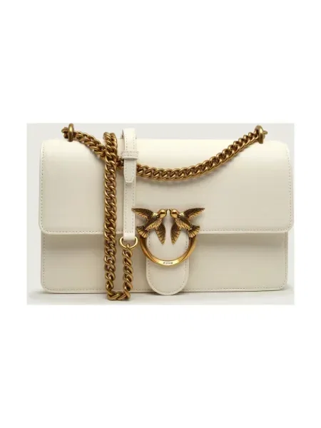 Pinko De piele geantă pe umăr LOVE ONE CLASSIC alb
