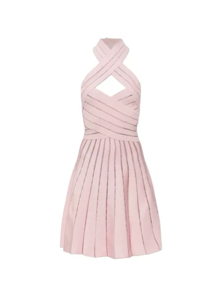 Rochie mini Balmain cu spatele deschis roz