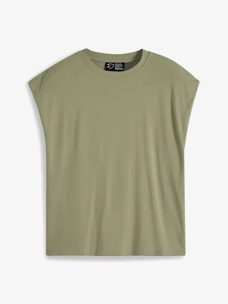 T-shirt oversize z miękkiej zielona