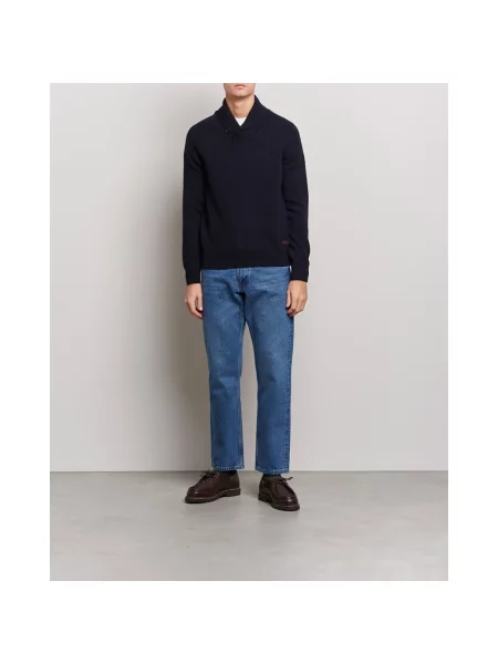 Sweter Barbour wełniany niebieski