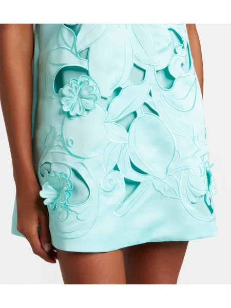 Rochie Leo Lin cu broderie albastru