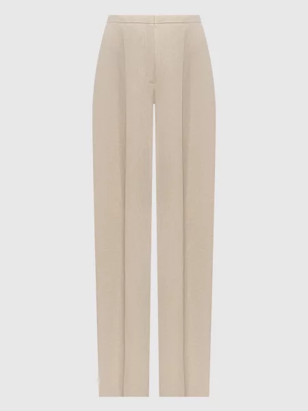 Штани з льону Agnona бежеві