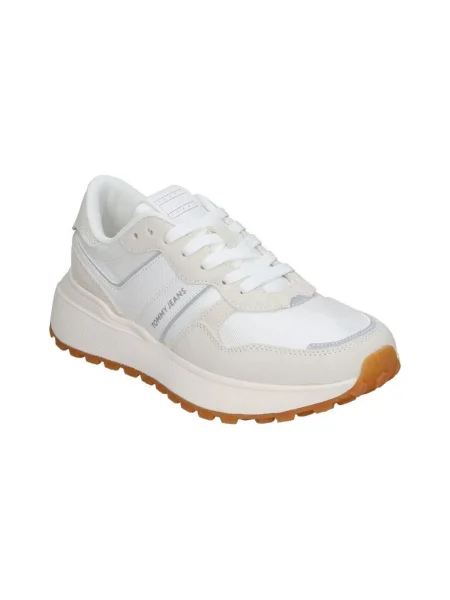 Dámske topánky Tommy Jeans Cleated Runner ecru biela