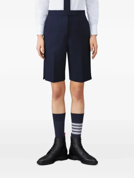 Pantaloni scurți Thom Browne de lână albastru