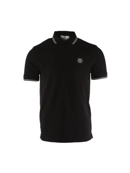 Koszulka polo Stone Island klasyczna z kamieniami czarna