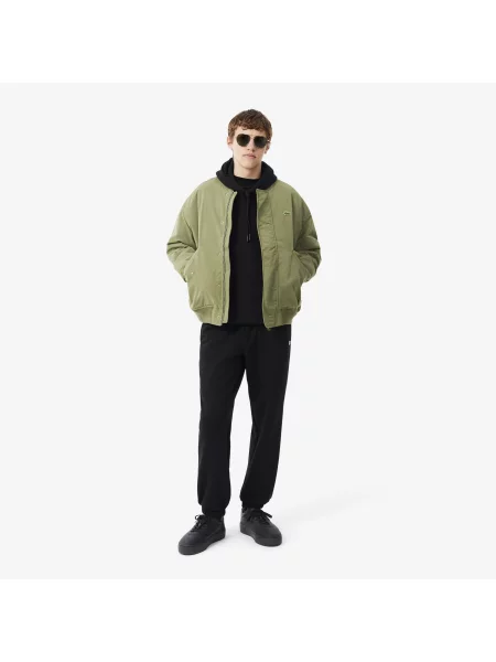 Lacoste Bluza Z Kapturem Z Dresówki czarna