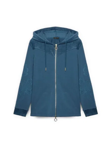 Bluza z kapturem Fiorella Rubino z kapturem niebieska
