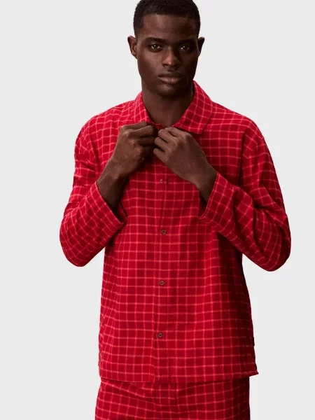 Клетчатая пижама Calvin Klein красная