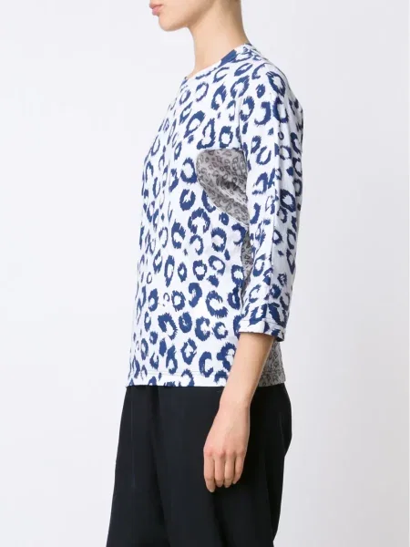 Top Comme Des Garçons cu imagine cu model leopard alb