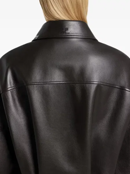 Geanta de piele Courreges maro