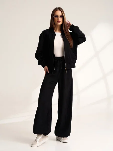 Класичні штани ISSA Plus вельвет чорний