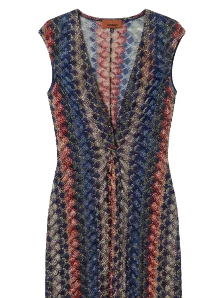 Rochie maxi Missoni tricotate albastru