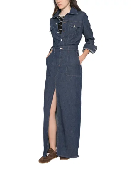 Rochie din denim 7 For All Mankind albastru