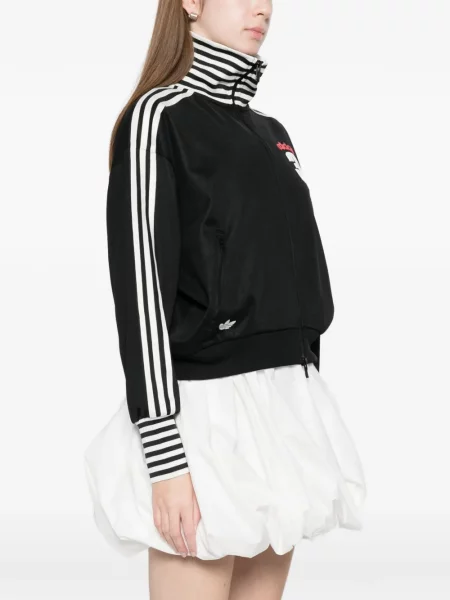 Kardigan Adidas z autografem do biegania w kratkę czerwony