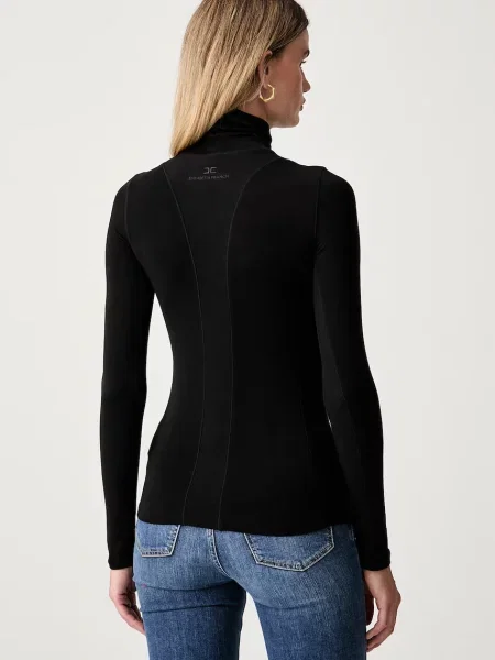 Elisabetta Franchi longsleeve z lyocellem czarna