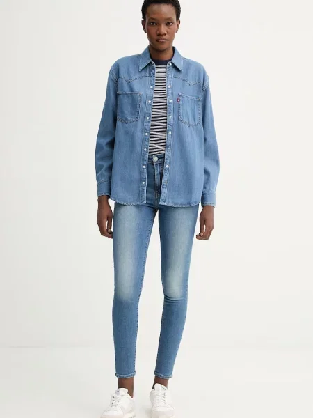 Kavbojke Levi's HIGH RISE SKINNY modra