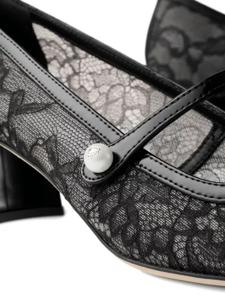 Pantofi cu toc Jimmy Choo din dantelă negru