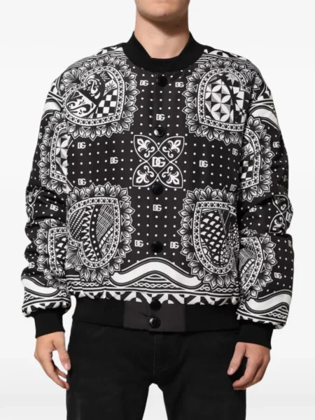 Geacă bomber Dolce & Gabbana cu imagine negru
