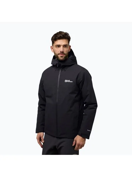 Geacă cu puf pentru bărbați Jack Wolfskin Wisper Ins black negru