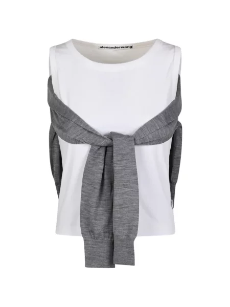 Top Alexander Wang cu legături alb